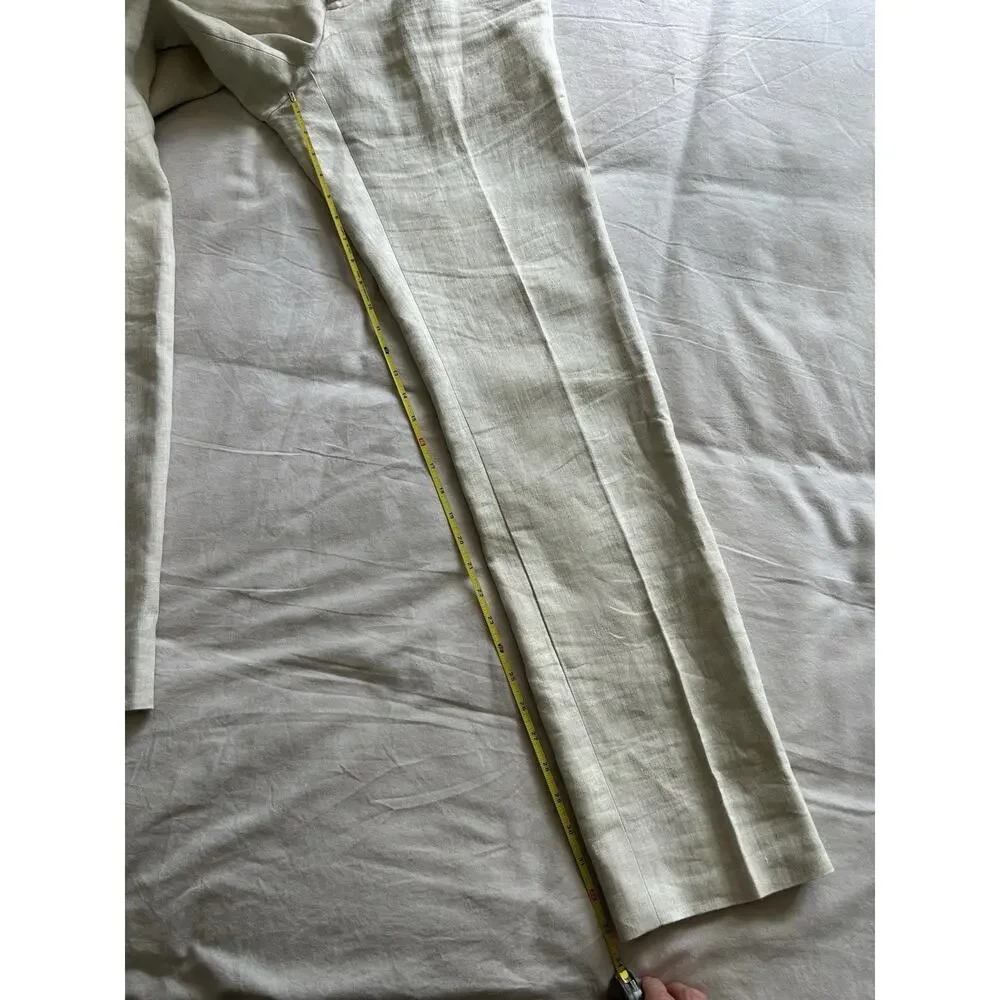 Men’s Billy Reid Dress Pants Size 30 (31x33) Herringbone Cotton Ecru Off White